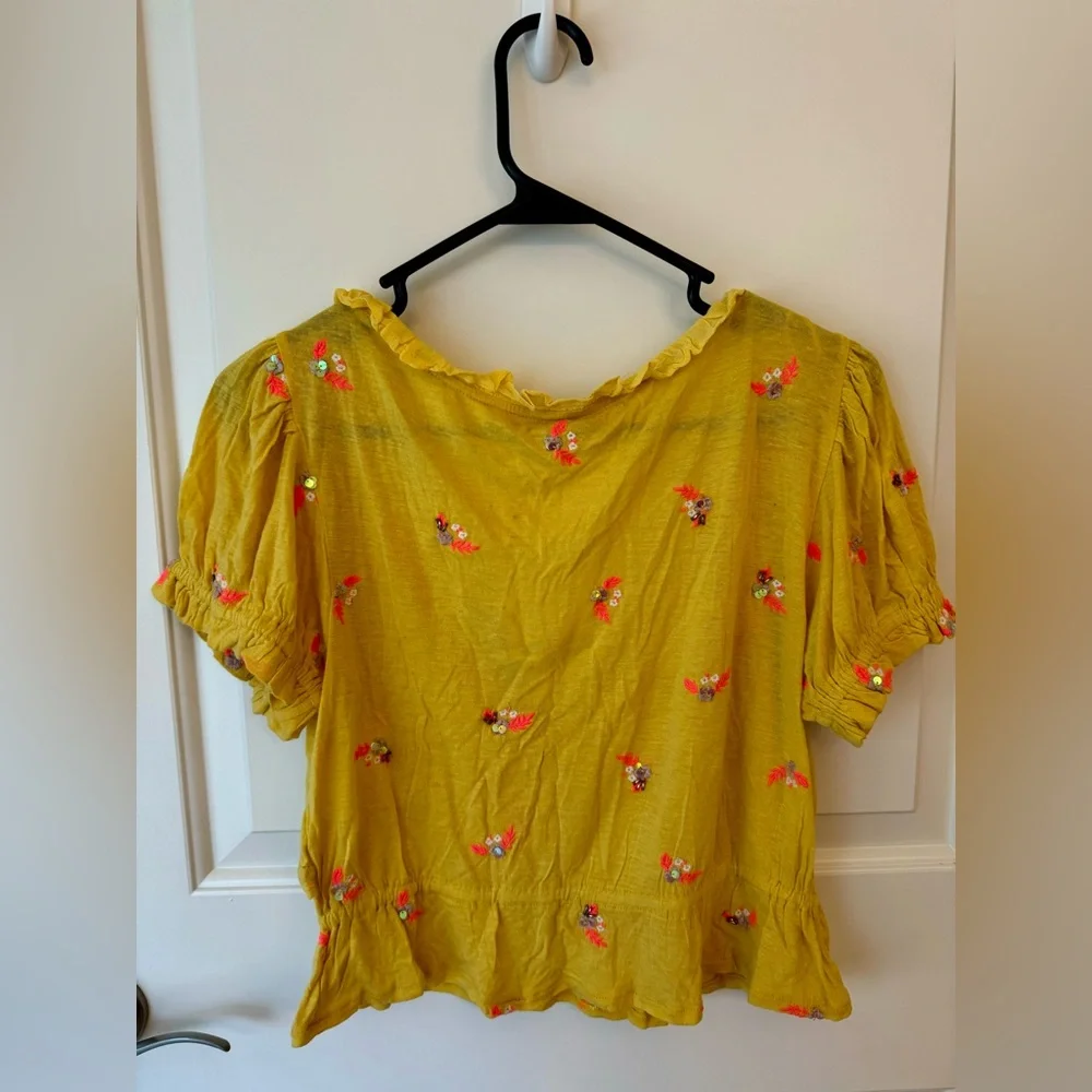 NWT Free People Full Bloom Embroidered Crop Top